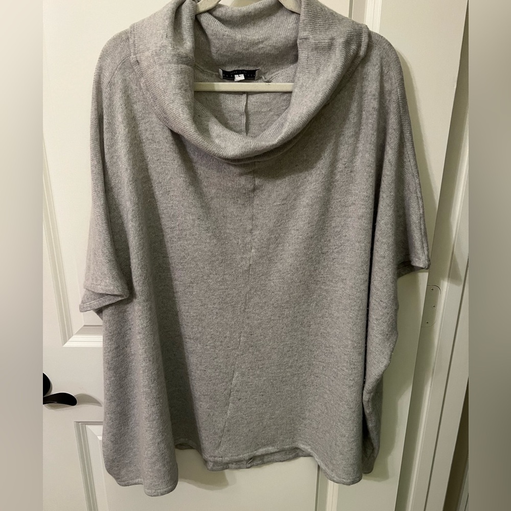 Bryn Walker cowl neck poncho sweater wool/cashmere blend sleeveless